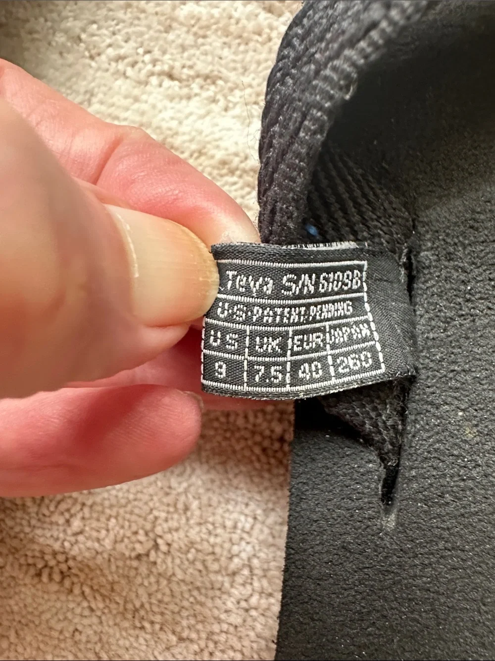 Teva Terrain Black Black Quilted Straps Flip Flops Sandals Womens Size 9